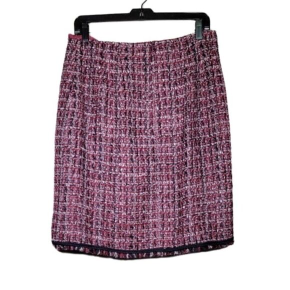 Talbots Textured Plaid Pencil Skirt Sz 6P - Picture 2 of 9